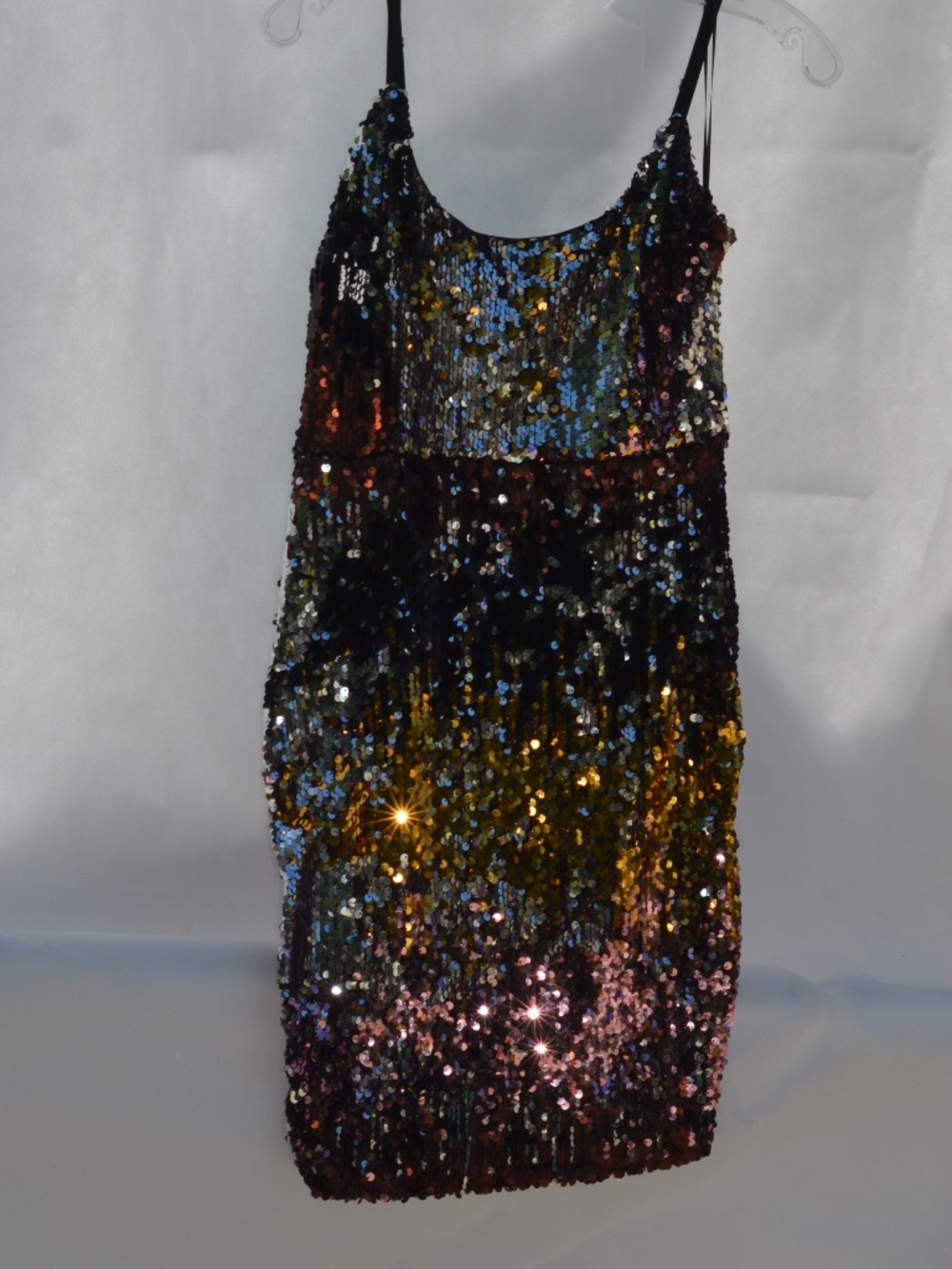 ReVamped  La Nuit Sequin Stretch Dress Ombre Style SZ M --B 15C